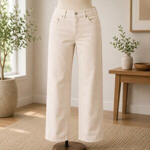 Denim & Co Straight Leg Pants Womens 16P Beige Petite Stretch Casual‎ 2518